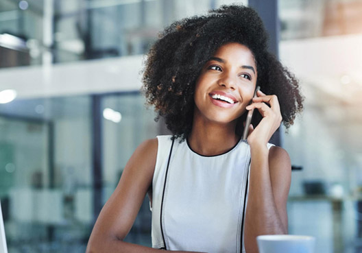 Lady talking on her phone